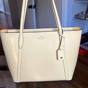 Large pale yellow Kate Spade tote bag